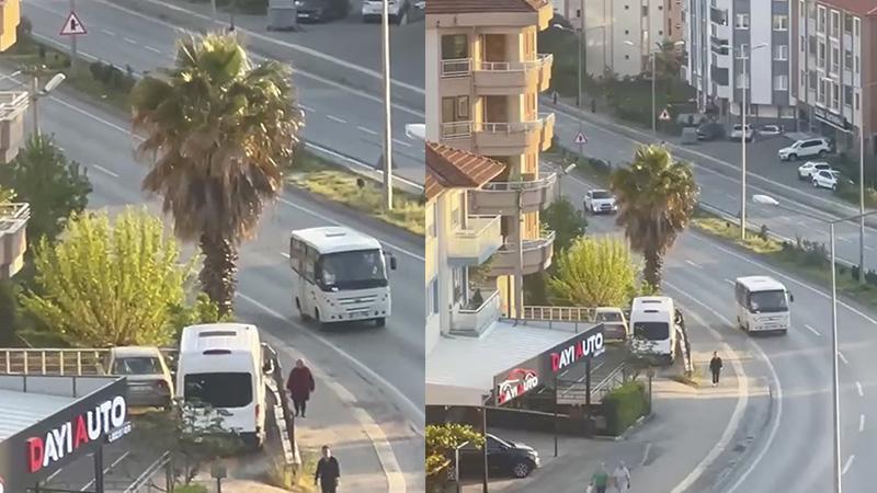Trafikte geri geri giden minibüsün sürücüsüne 20 bin TL ceza