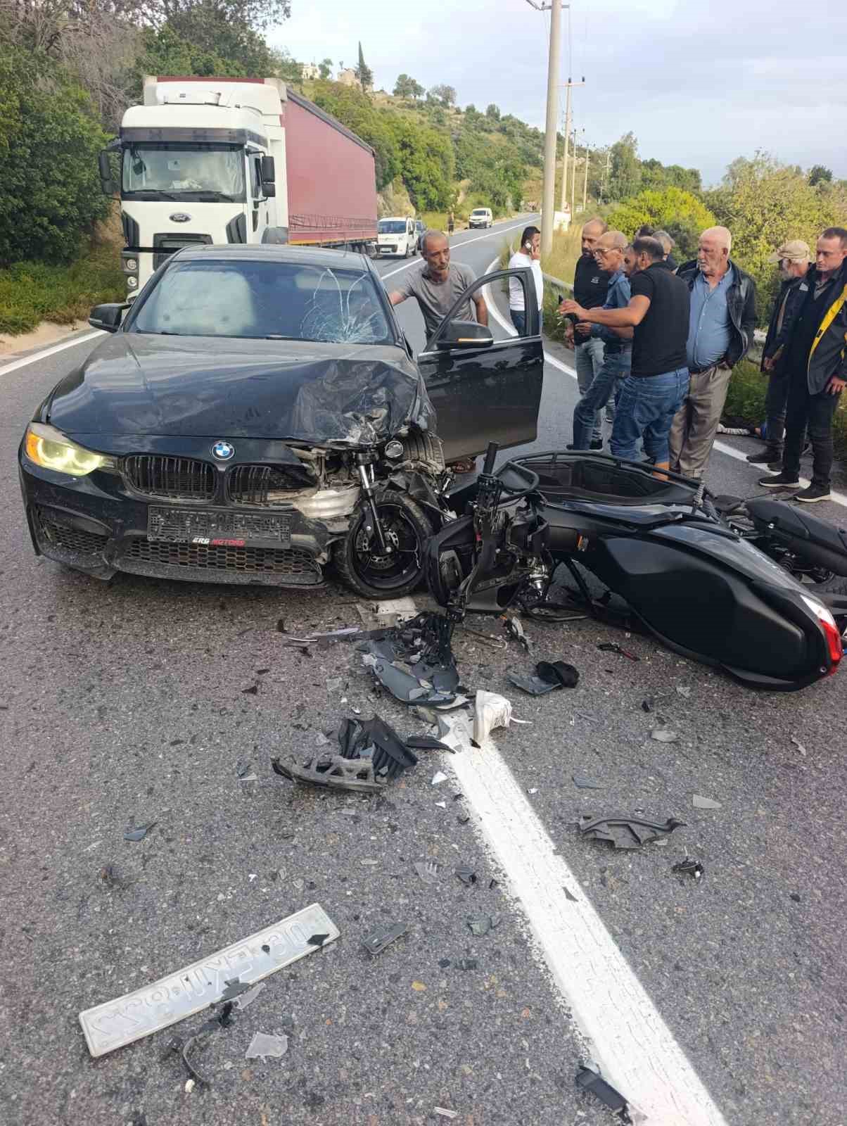 Otomobil ile motosiklet çarpıştı: 2 yaralı