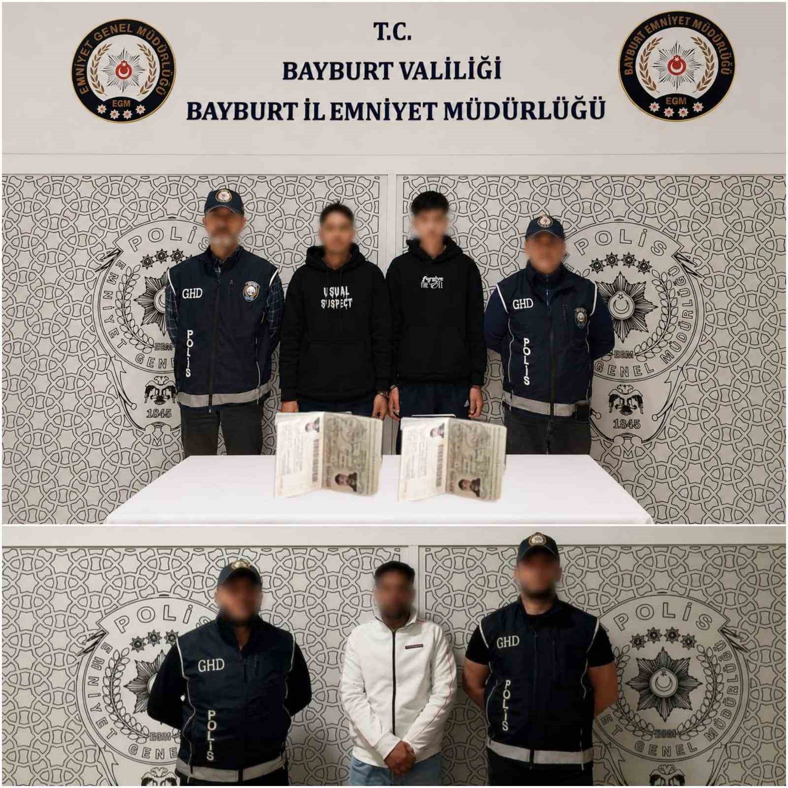 Bayburt’ta 5 düzensiz göçmen yakalandı