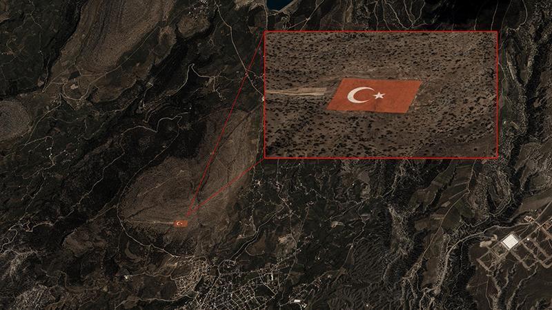 GÖKTÜRK-1 uydusu, Torosların zirvesine işlenen Türk bayrağını görüntüledi