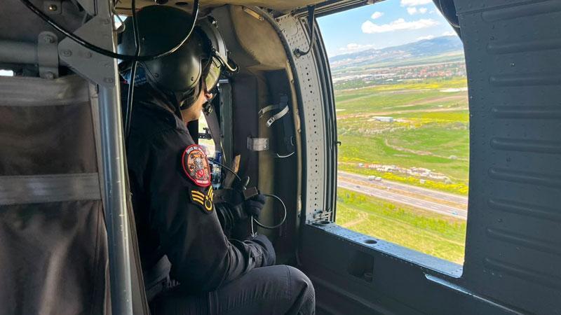 Ankara'da jandarmadan helikopter destekli trafik denetimi