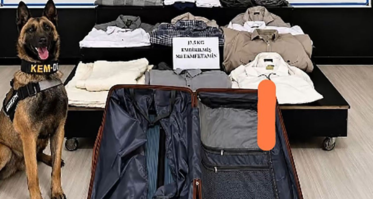 Kıyafetlerine emdirilmiş 12.5 kilo metamfetamin ele geçirildi