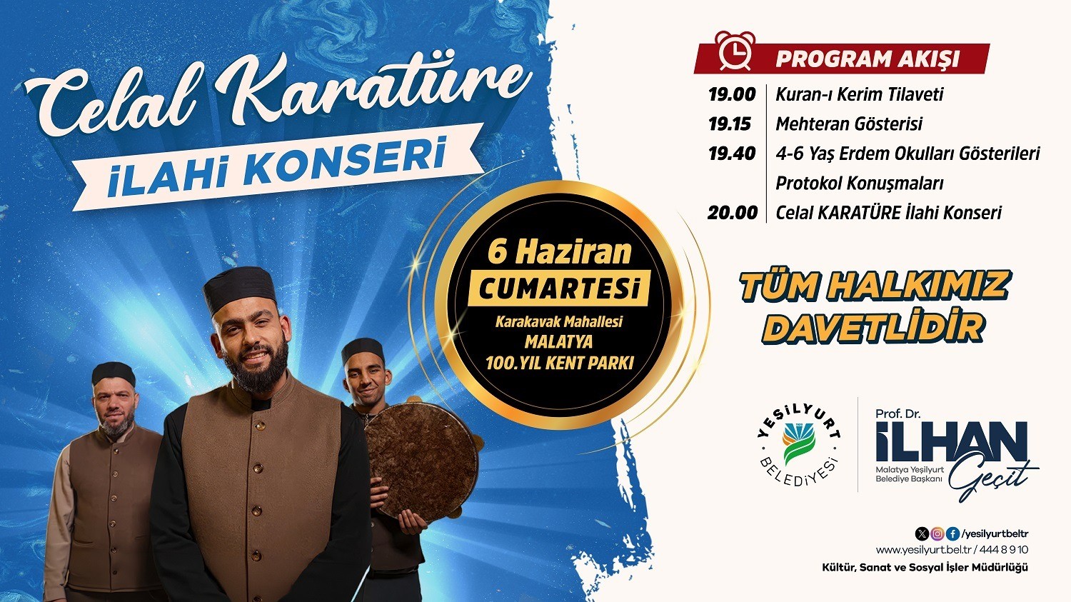 İlahi sanatçısı Celal Karatüre, 6 Haziran’da Malatyalılarla buluşuyor