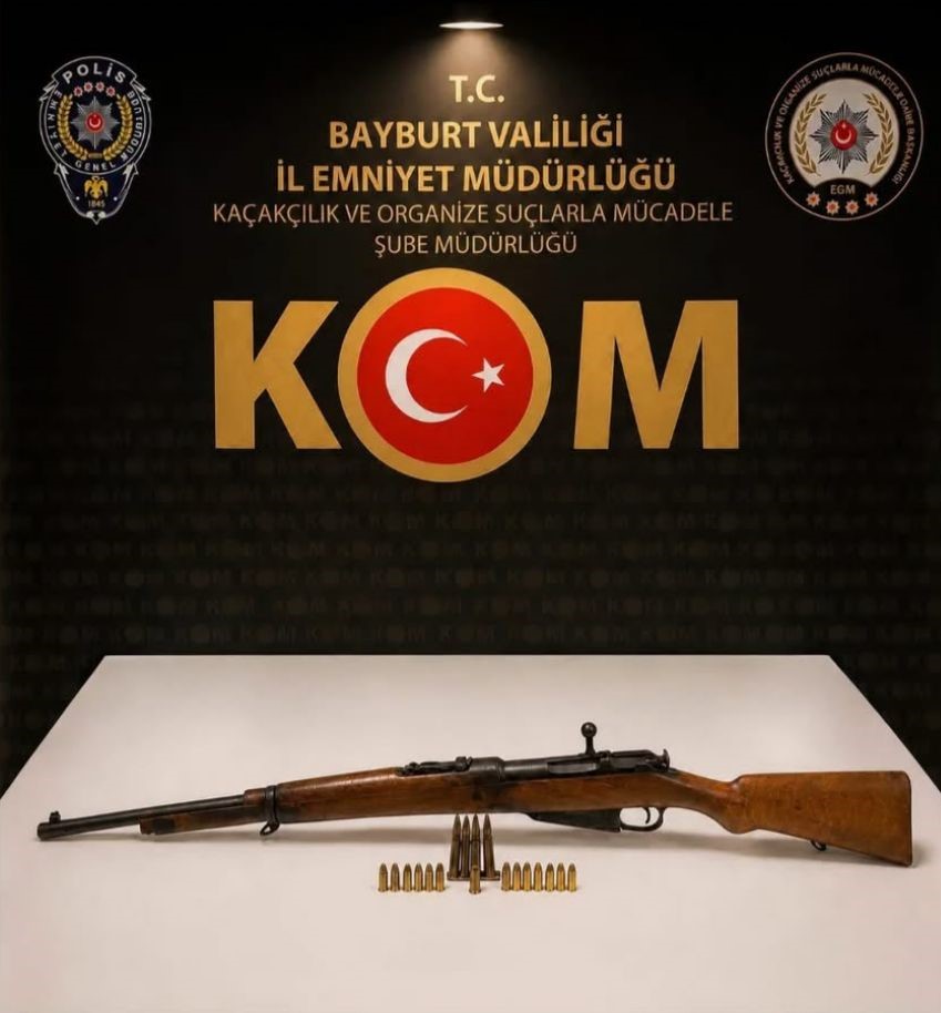 Bayburt’ta ruhsatsız tüfek ve mühimmat ele geçirildi
