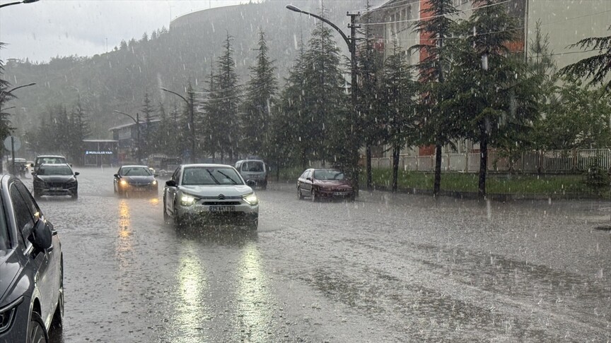 Gümüşhane ve Kars'ta sağanak ve dolu etkili oldu
